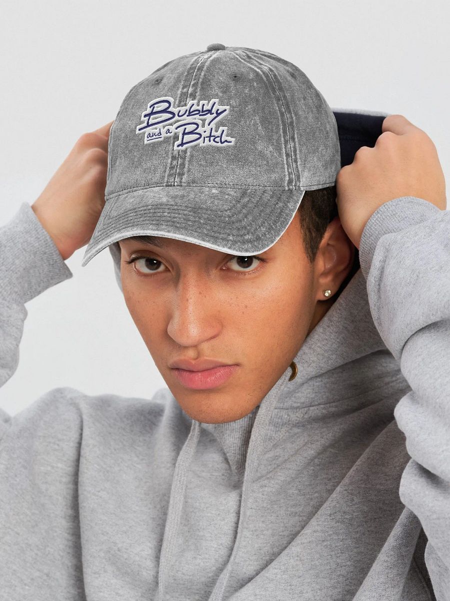 Bubbly and a B*tch embroidered vintage wash dad hat (navy bubble design) product image (5)