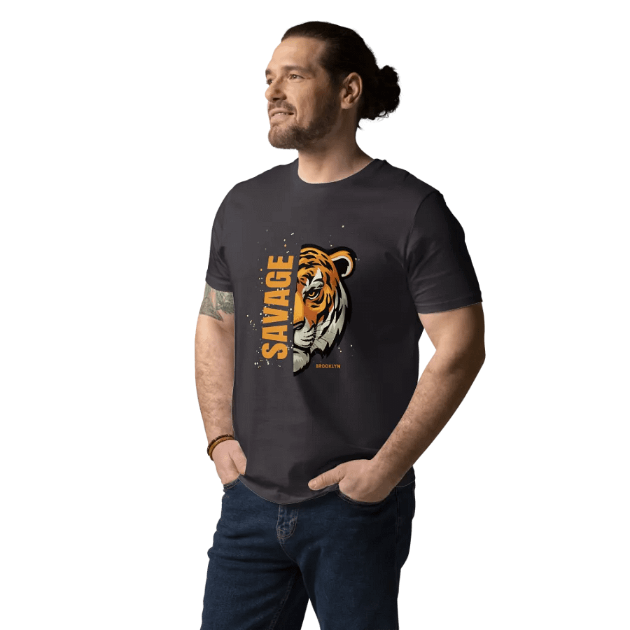 Glitch Tiger Organic Tee product image (146)
