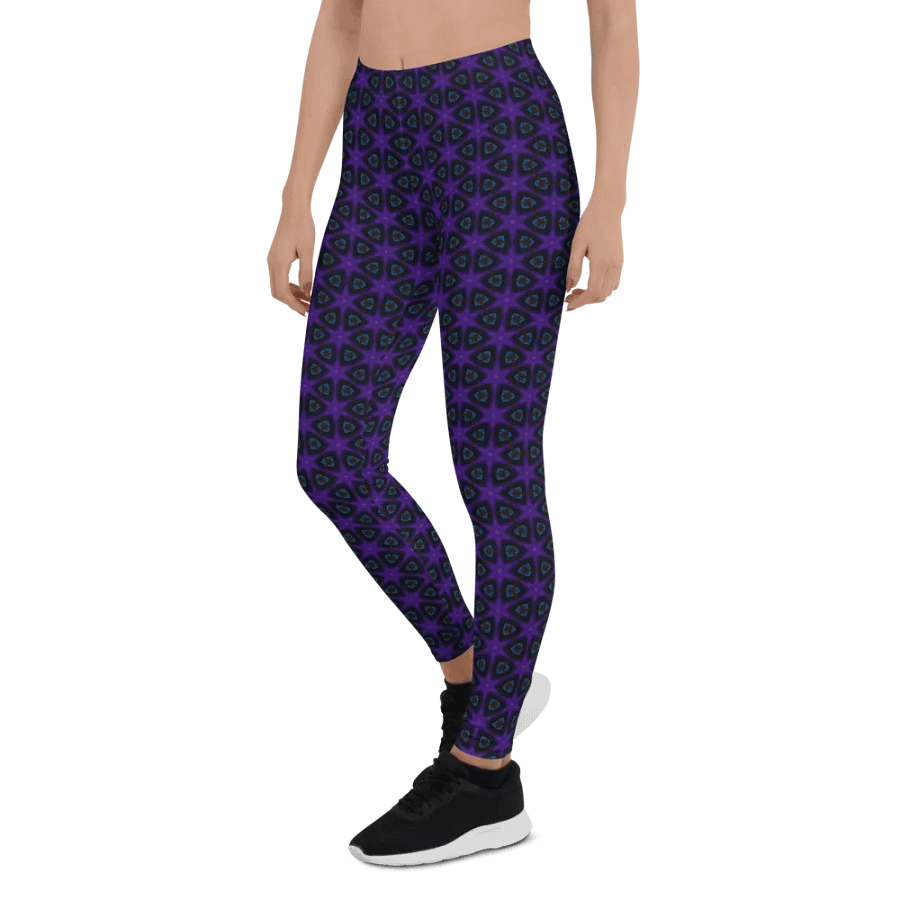 Celestial Geo Star Women's Leggings – Purple & Blue Modern Design product image (3)