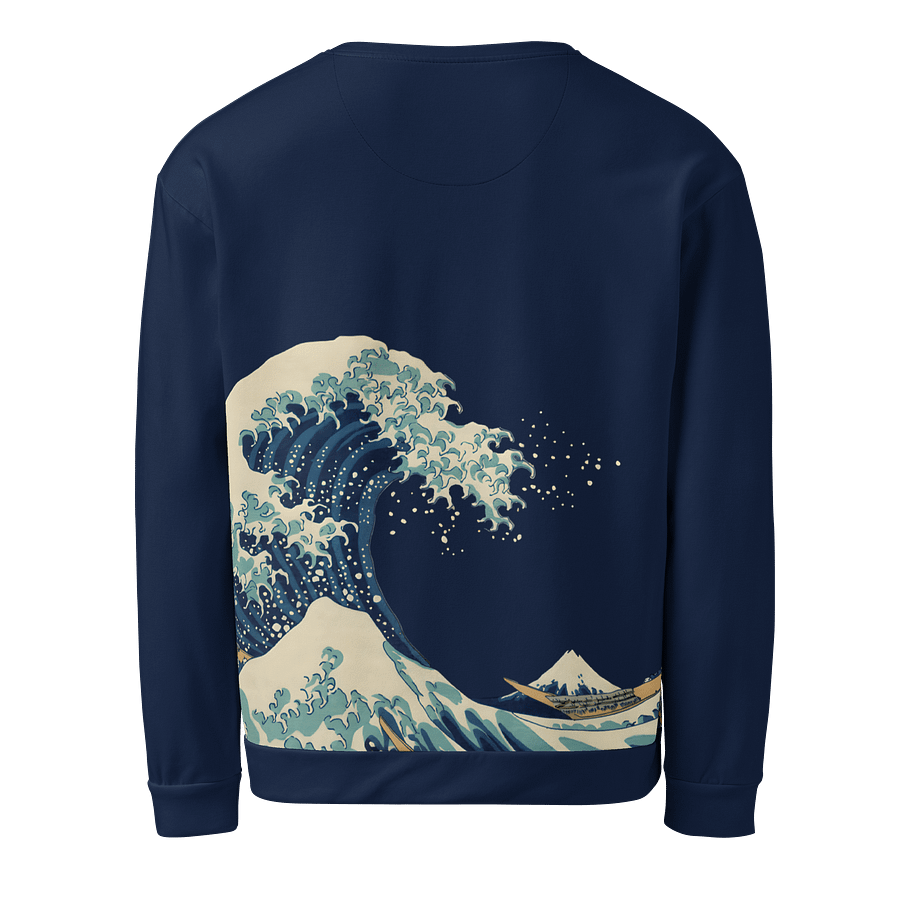 Under the Wave All-Over Print Recycled Unisex Sweatshirt product image (2)