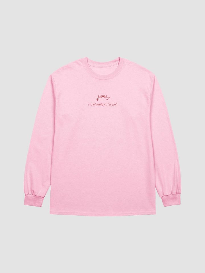 i'm literally just a girl printed long sleeve [red lettering] product image (3)