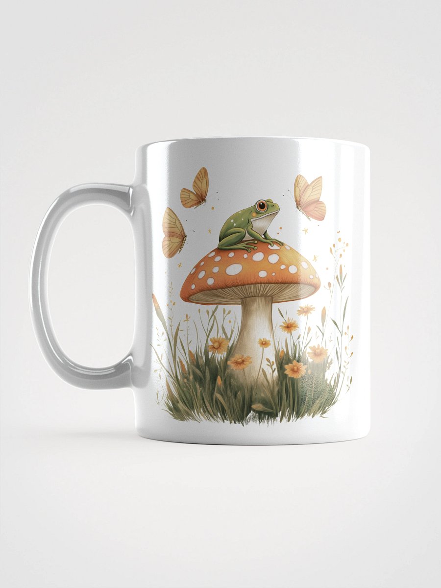 Whimsical Frog Mushroom Coffee Mug (White) product image (4)