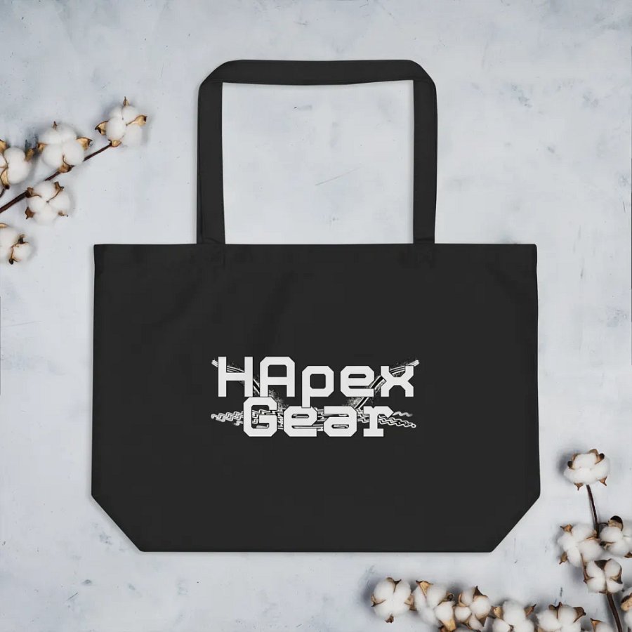 White HApex Gear Black Logo - Organic Cotton Tote product image (3)