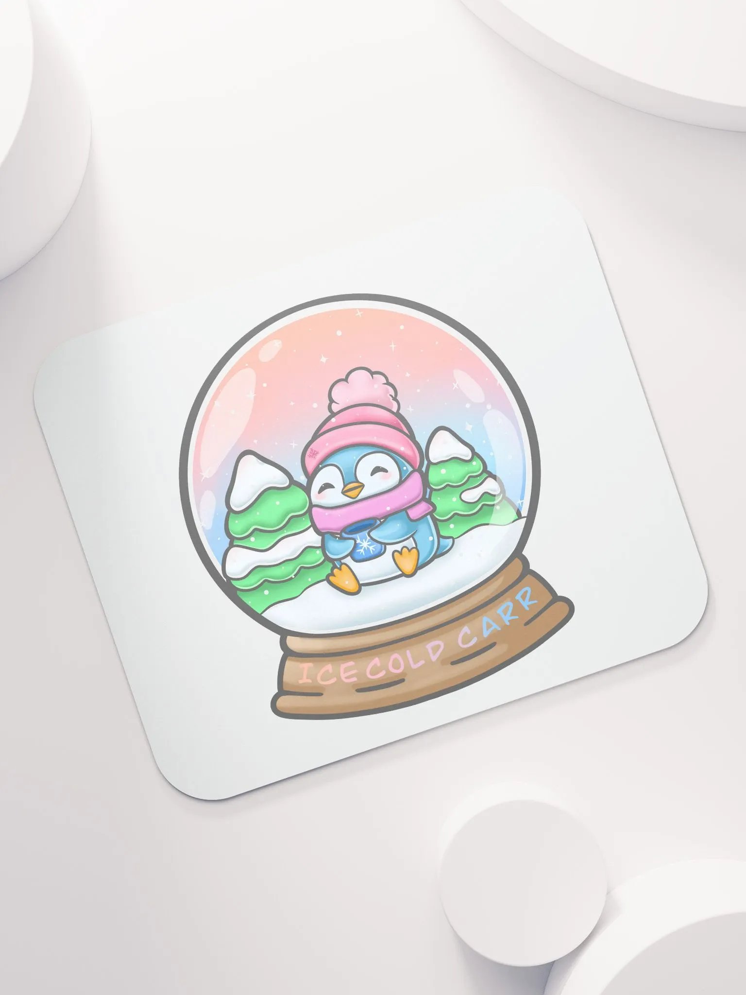 Ice Cold Snow Penguin Globe Mouse Pad product image (5)