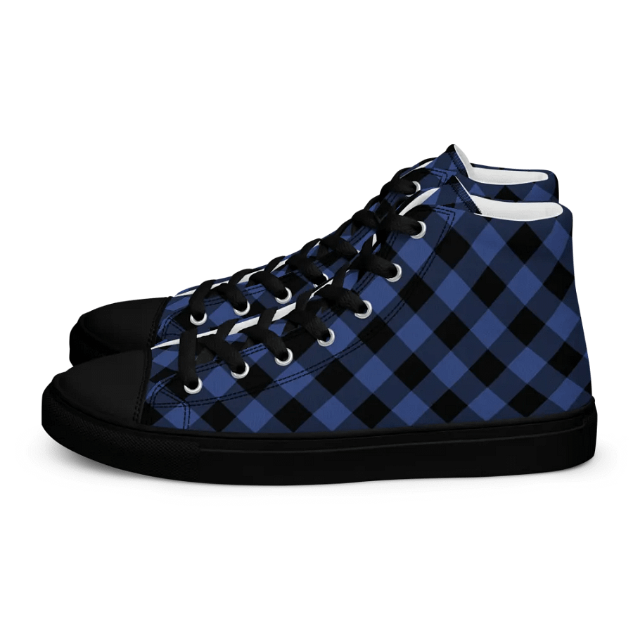 Lapis Blue Buffalo Check Men's High Top Shoes product image (4)