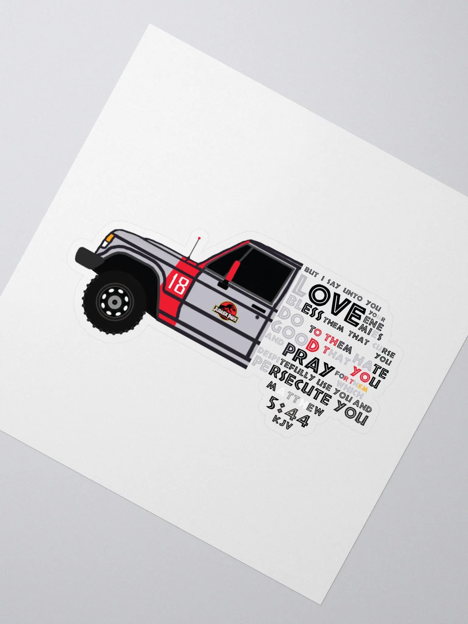 Raider Bible Verse (Matthew 5:44) Sticker product image (2)