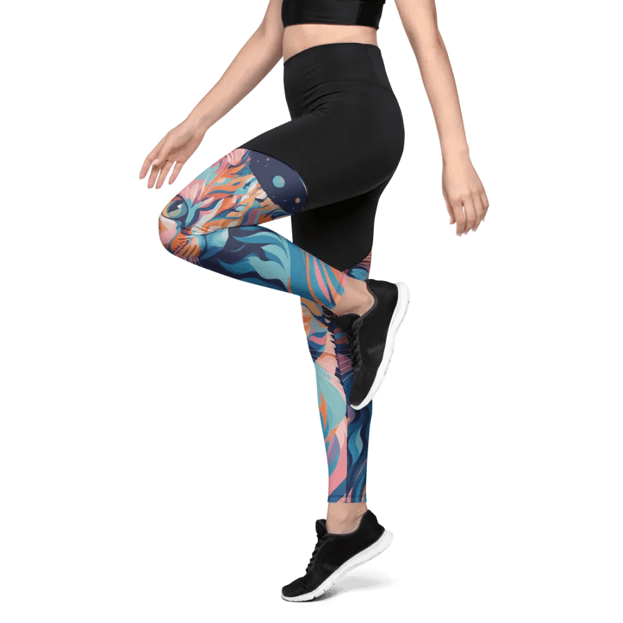 Cosmic Cat All-Over Print Sports Leggings product image (6)