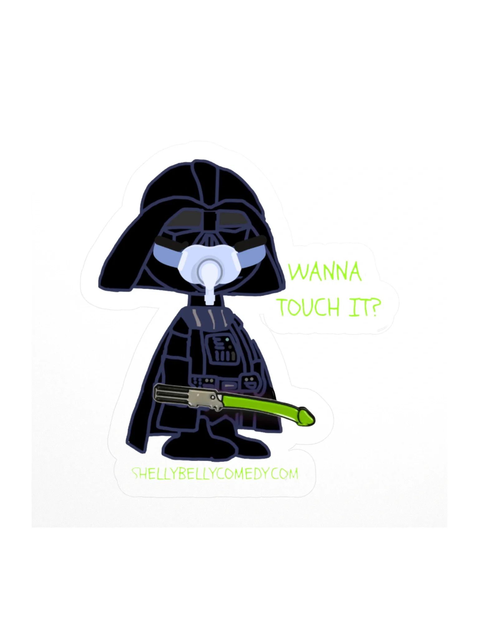 Darth CPAP - Wanna Touch it? - 3x3 STICKER product image (1)