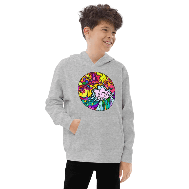 Vibrant Mosaic Youth Fleece - Wave at Sunset product image (8)