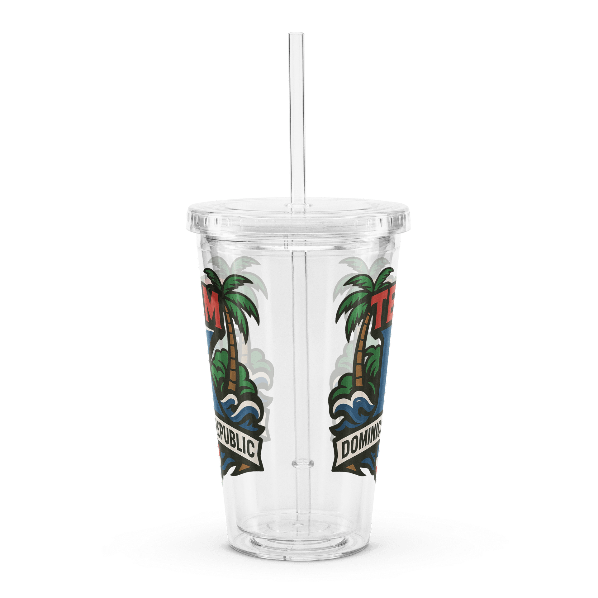 TEAM K Dominican Republic Clear Plastic Tumbler product image (3)