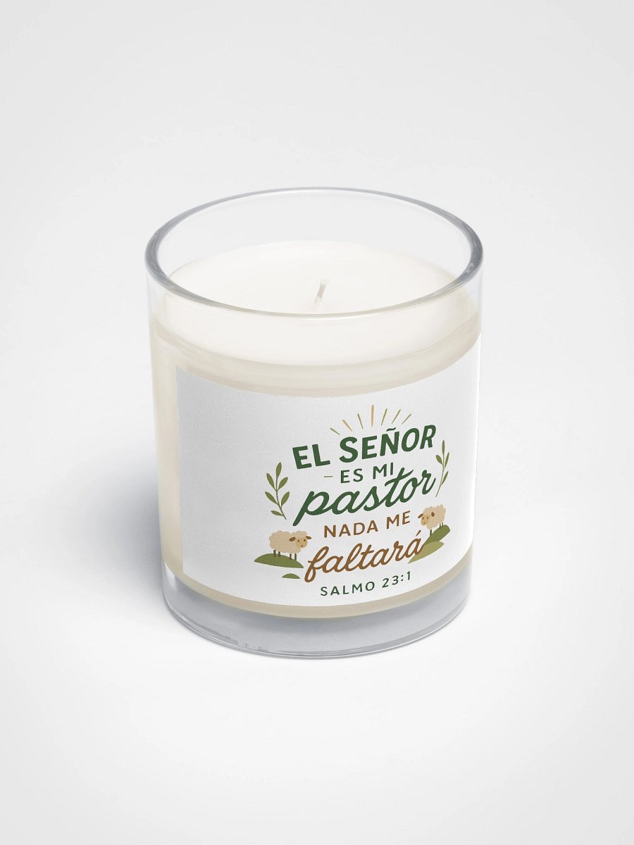 Faith-Inspired Candle – “El Señor es mi Pastor” – Spanish Psalm 23:1 product image (2)