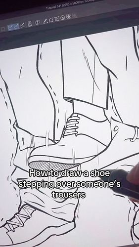 How to draw a show stepping over someone’s trousers 🥰❤️ #digitalart #digitalartist #arttutorial #clipstudiopaint #howtodraw #...