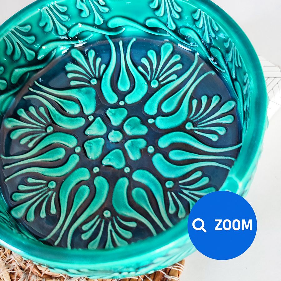 Ceramic turquoise ashtray (11 cm) — handmade pottery, handmade ceramic, home decor, handmade gift, Turkish ceramic product image (7)
