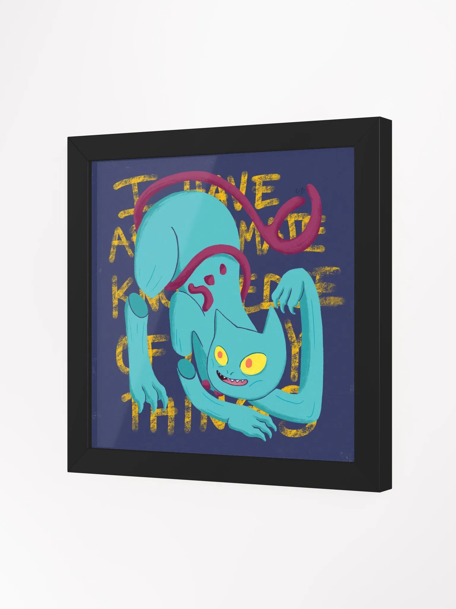 Demon Cat Poster with Frame - Black/White product image (16)