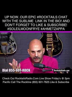 UP NOW. Our epic #Rocktails chat with the sublime LINK IN THE BIO! And don't forget to like & subscribe! #SoleilMoonFrye #ahmetzappa