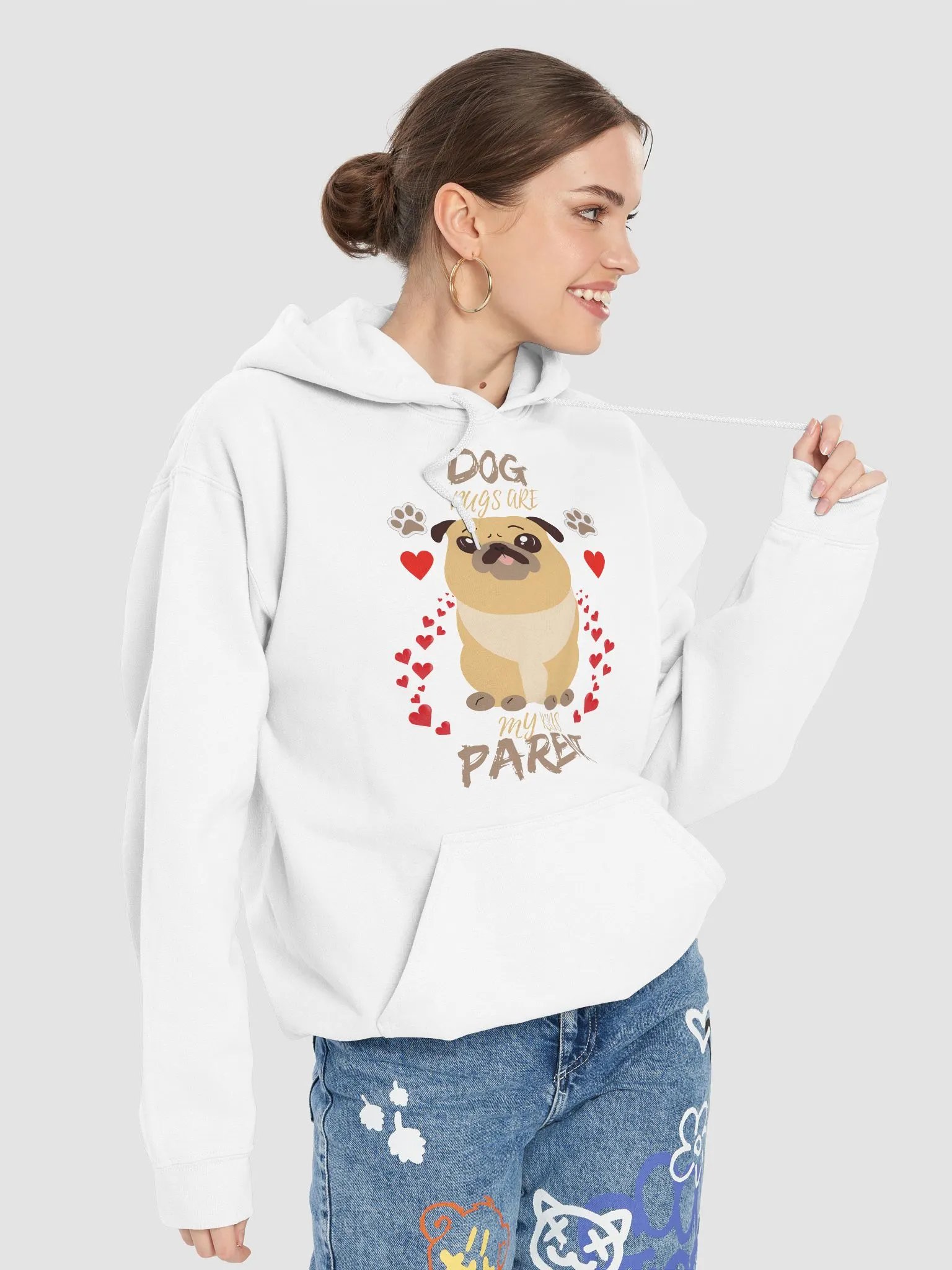 Pawsitively Adorable Pug Love Hoodie product image (93)