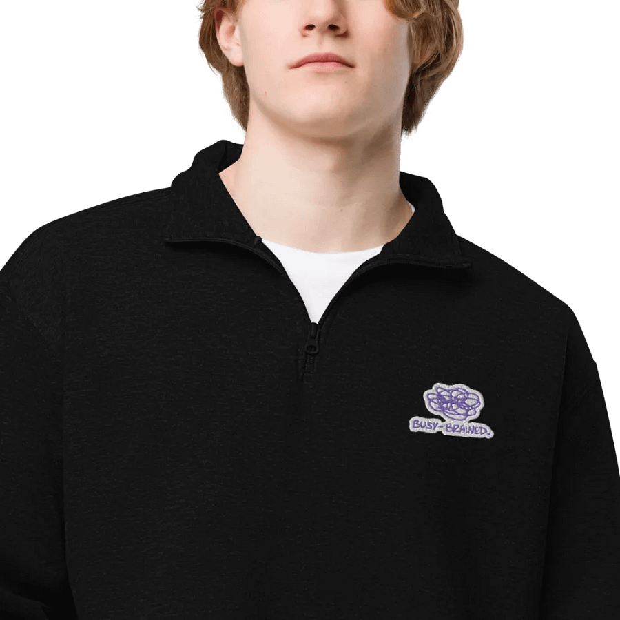 BUSY-BRAINED (purple bubble design) embroidered quarter zip product image (5)