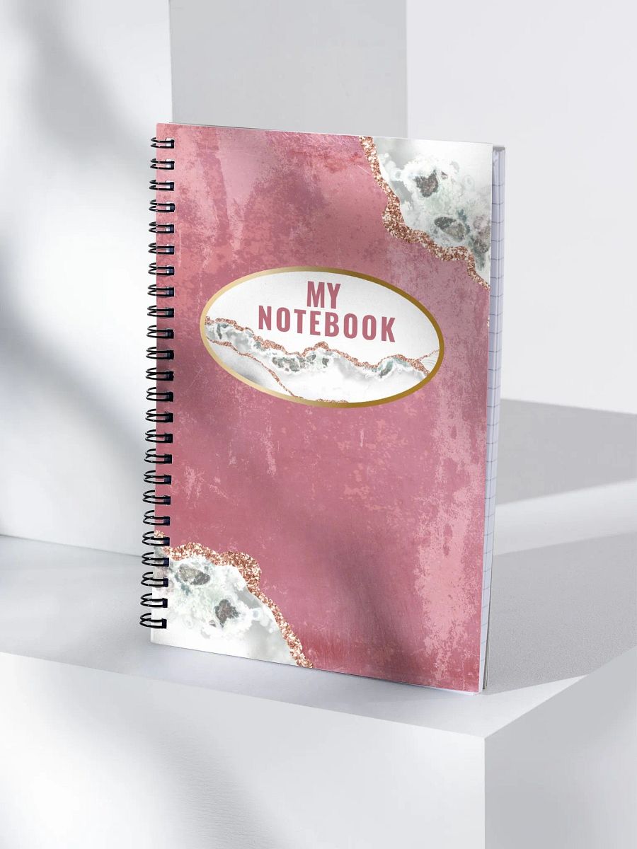 Elegant Pink Notebook with white and gold borders product image (6)
