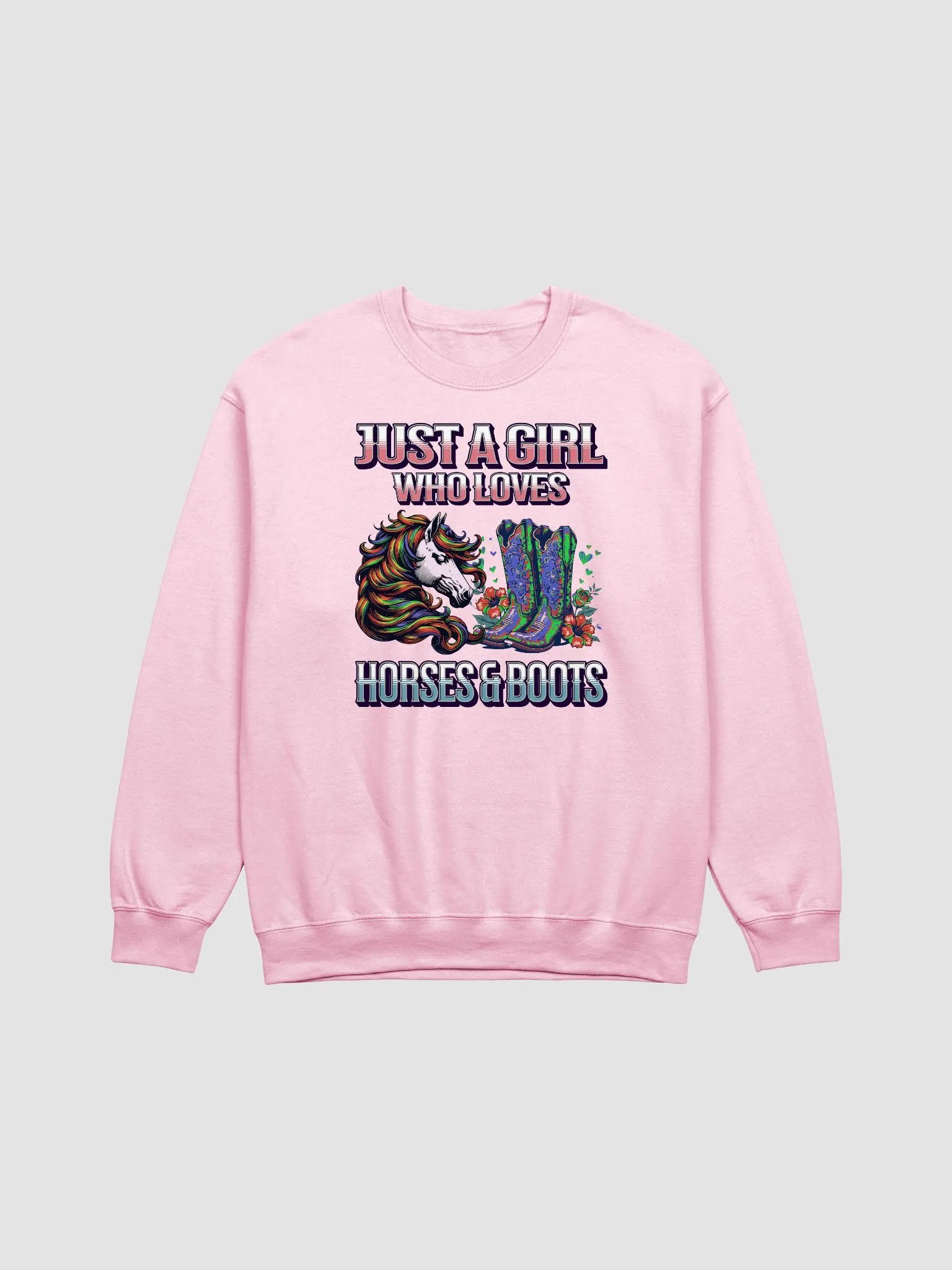 Just A Girl Who Loves Horse and Boots Crewneck Sweatshirt product image (7)