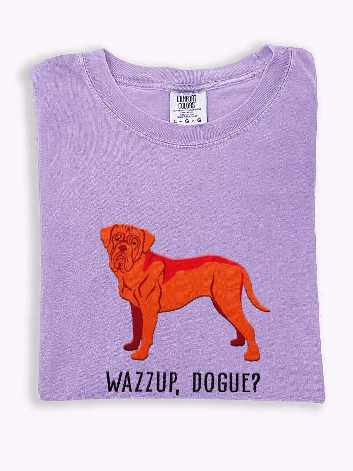 Wazzup, Dogue T-Shirt(Embroidered) of a Dogue de Bordeaux(Red) product image (1)