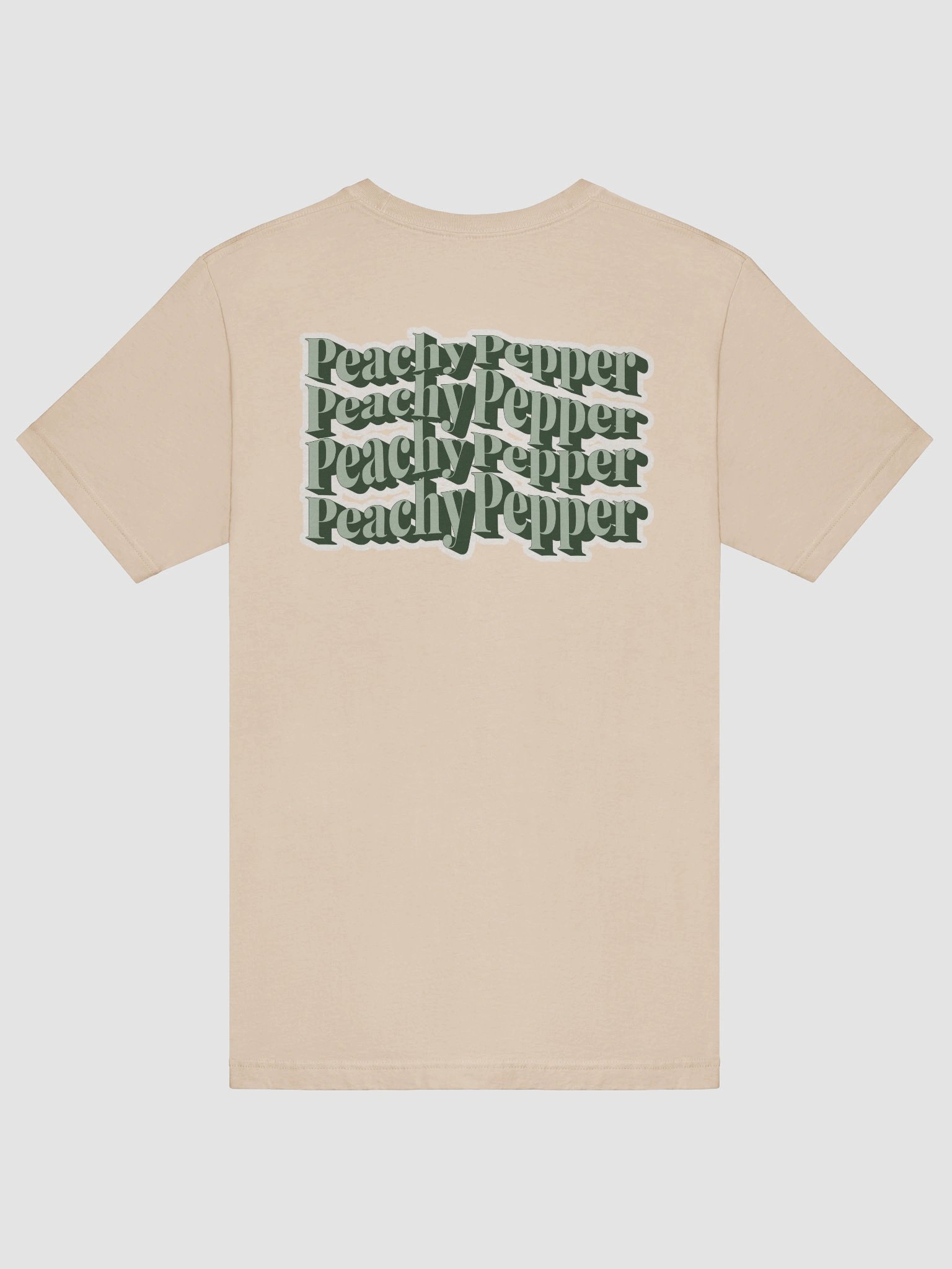 Retro Warped Green Peachy Pepper T-Shirt - Soft Earthy product image (6)