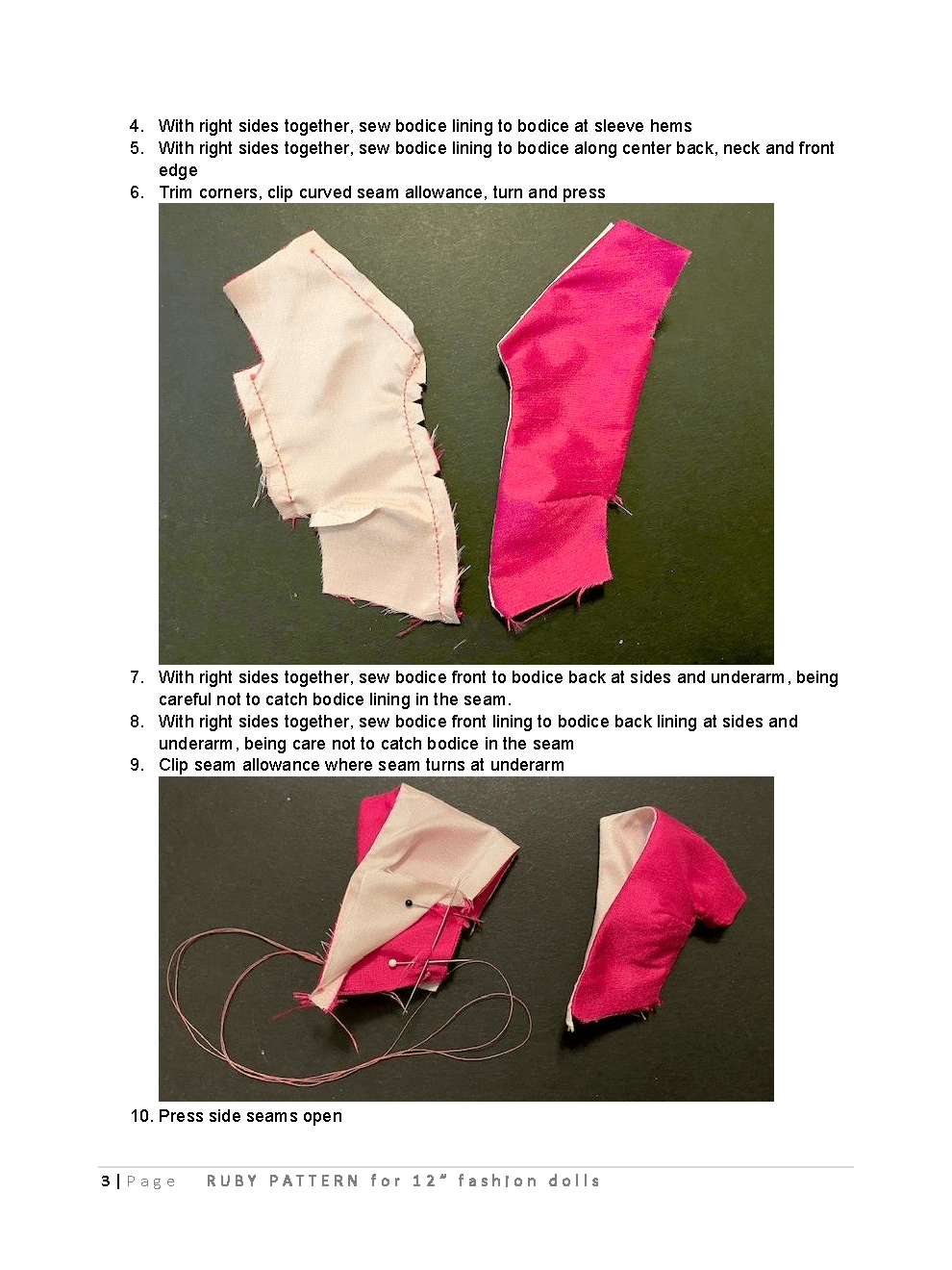 Ruby sewing pattern for 12" fashion dolls product image (3)