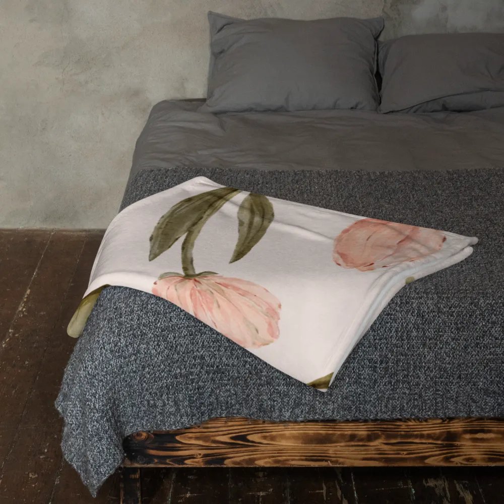 Velvet blanket with pink tulips product image (23)