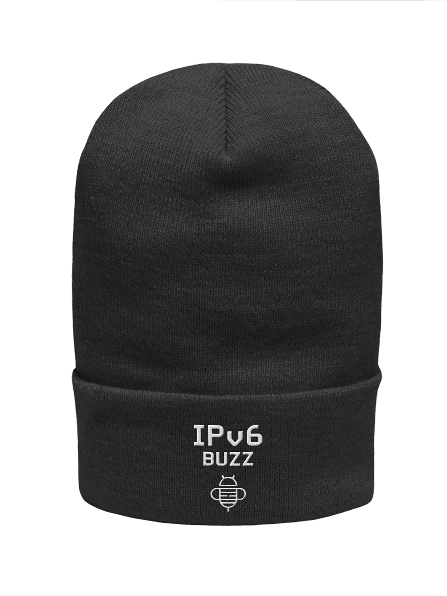 IPv6 Buzz Cuffed Beanie - White Logo product image (1)