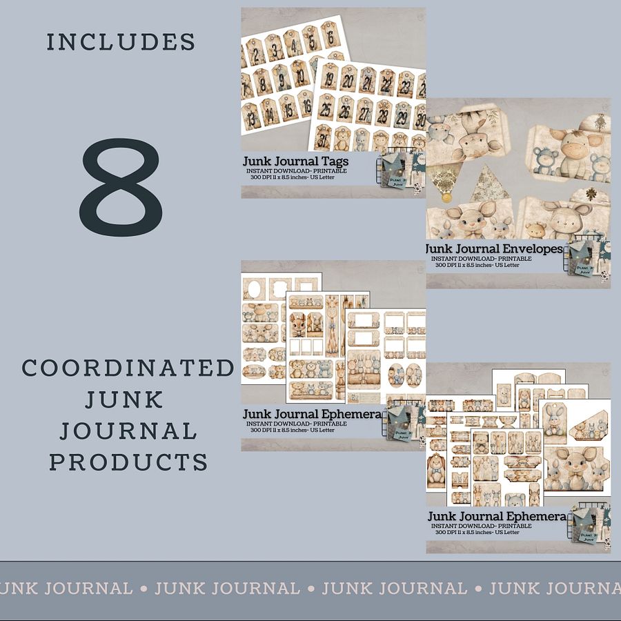 Nursery Animals - Junk Journal Bundle V8 product image (3)