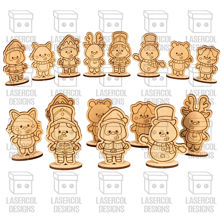 Christmas Characters Cut Outs with Base - Laser Cut Files product image (2)