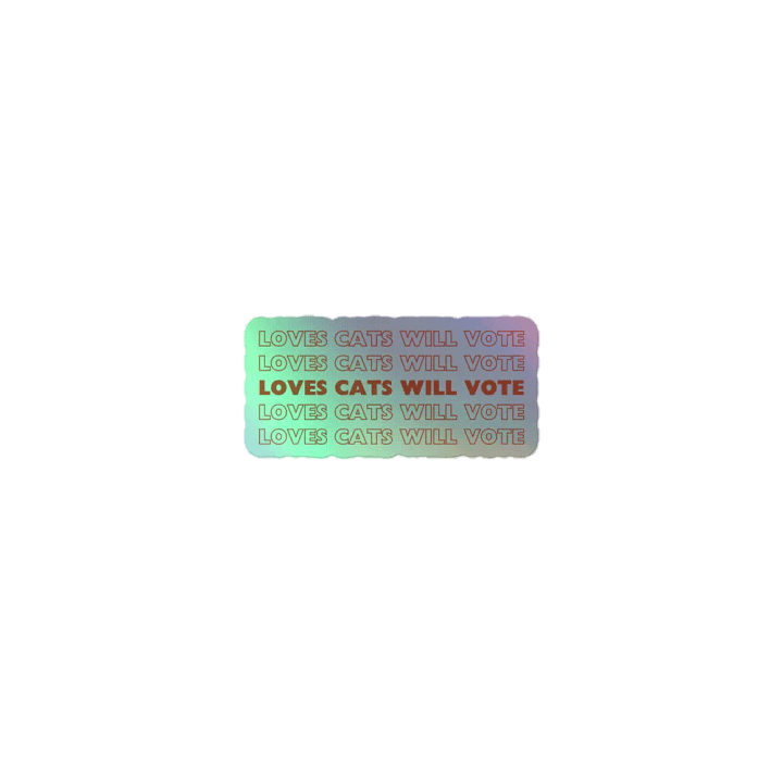 Loves Cats Will Vote Holographic Sticker product image (1)