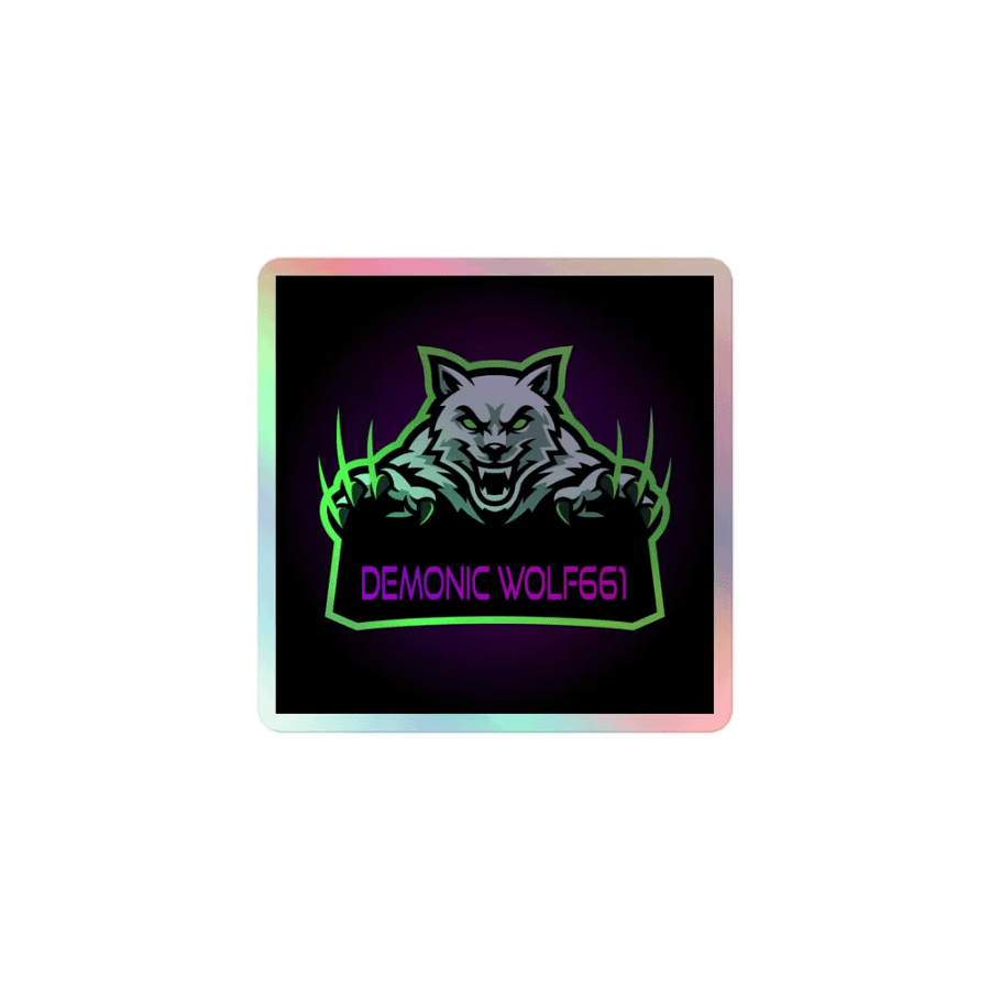 demonic wolf holo sticker product image (1)