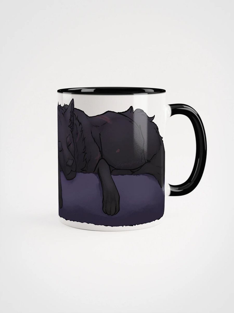 "The Slumbering Wolf" Ceramic Mug with Color Inside product image (1)
