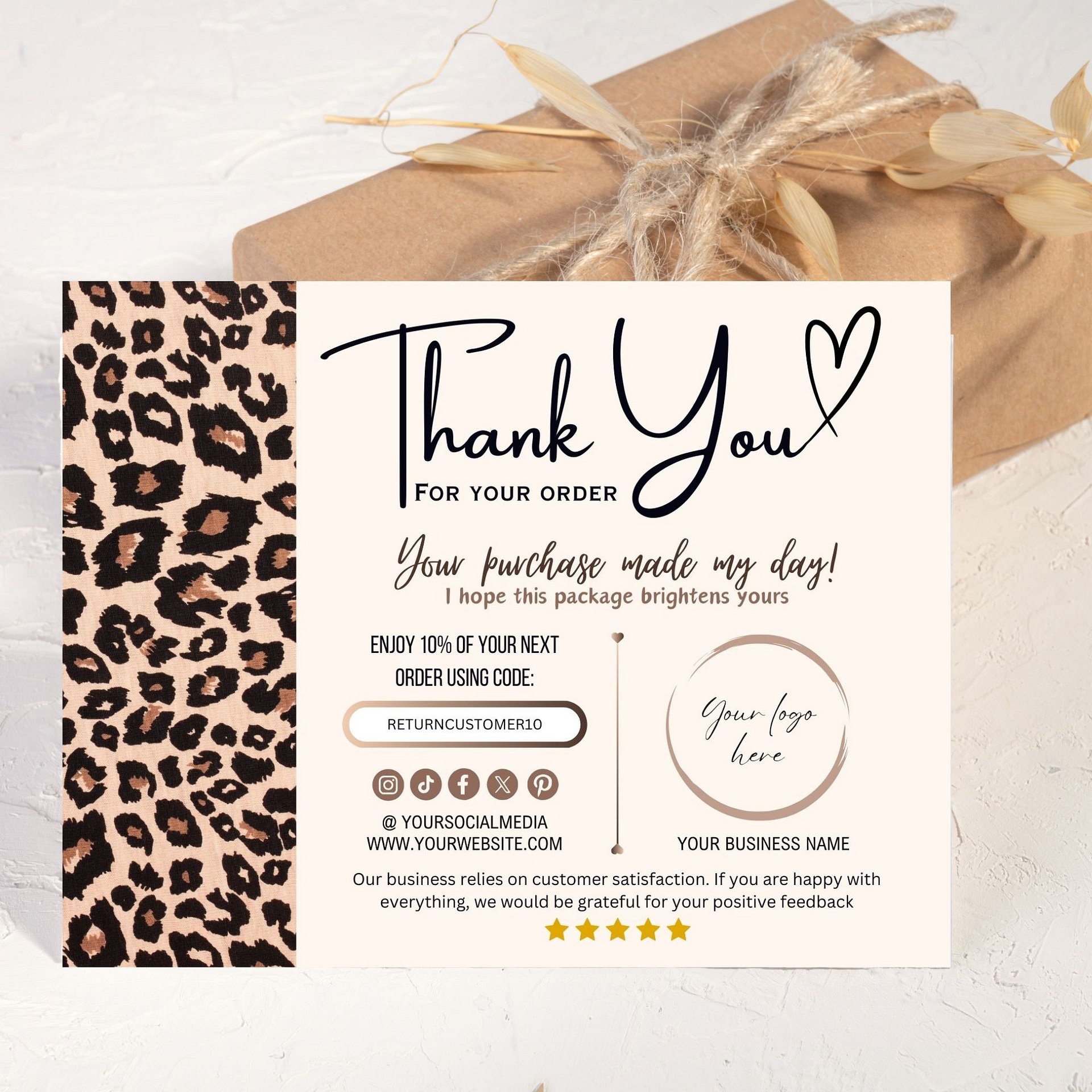 Leopard - Thank You Card Template product image (3)