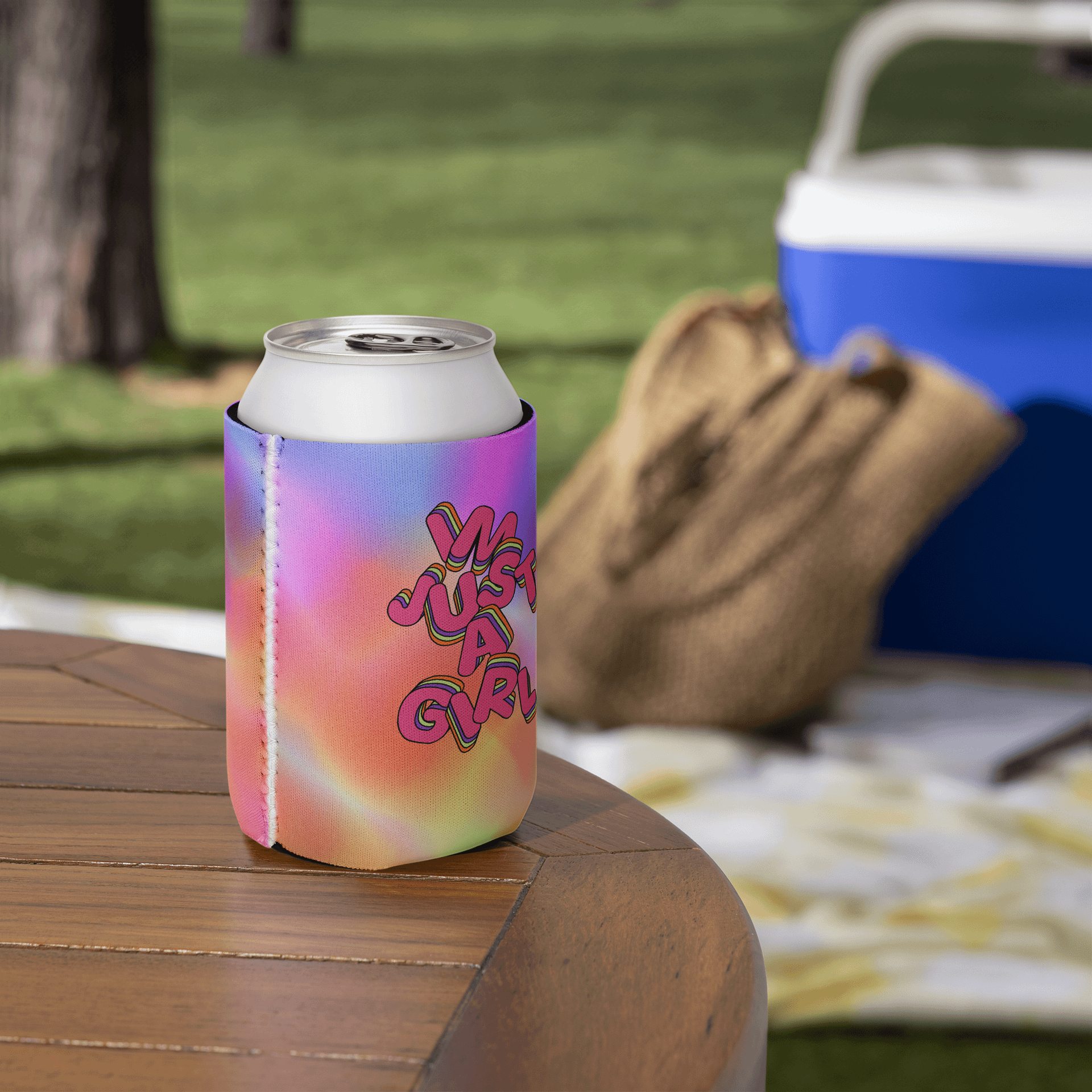 "I'm just a girl" Tie-Dye Coozie product image (6)