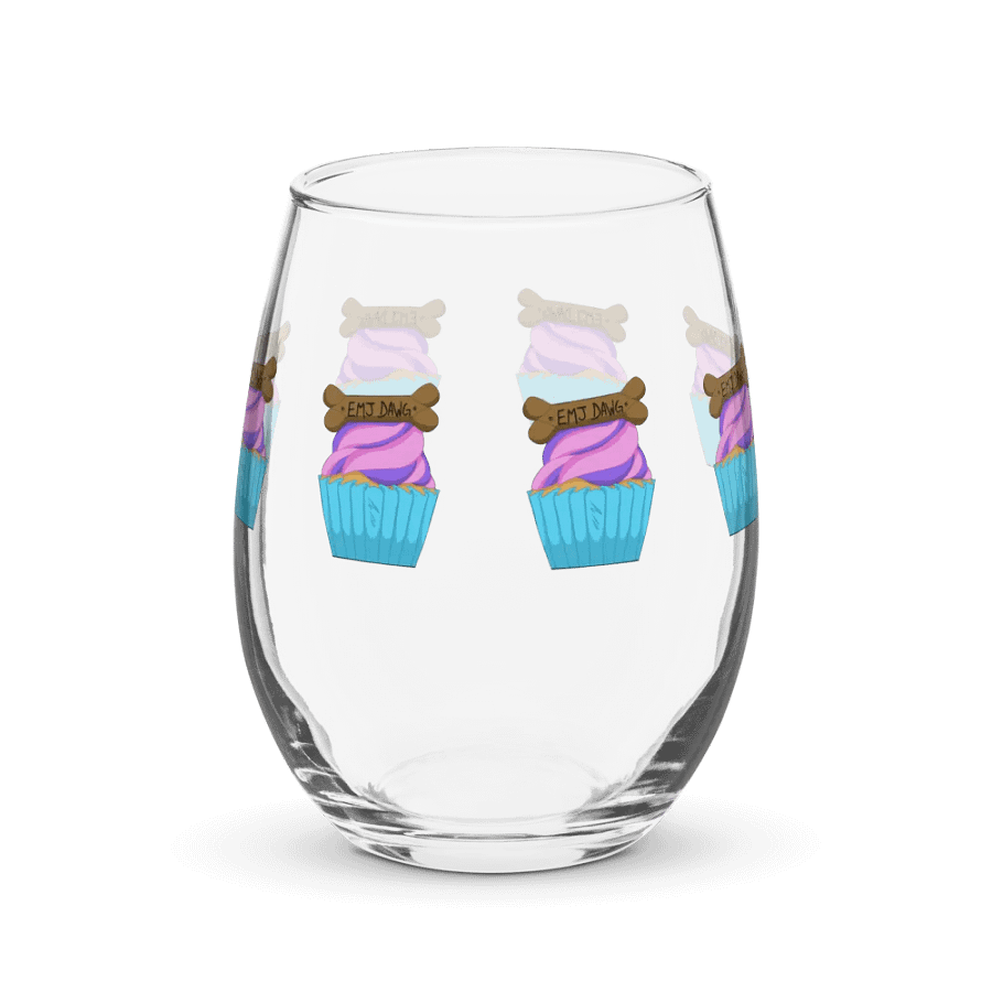 EmJDawg Cupcake Stemless Wine Glass product image (4)