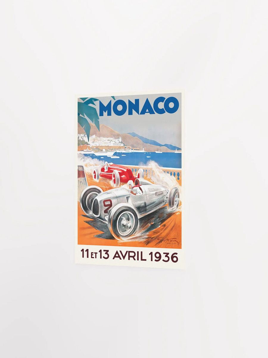Monaco Vintage F1 Grand Prix, 1936 poster — Vintage Formula 1 poster, Monaco Grand Prix poster, retro travel poster product image (7)