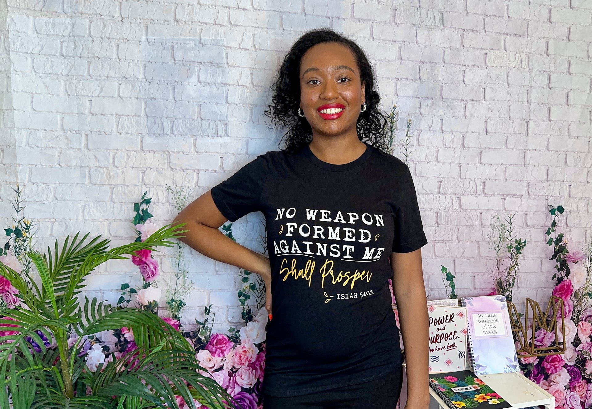 NO WEAPON FORMED AGAINST ME SHALL PROSPER T-SHIRT & PRAYER & GRATITUDE JOURNAL BUNDLE product image (2)