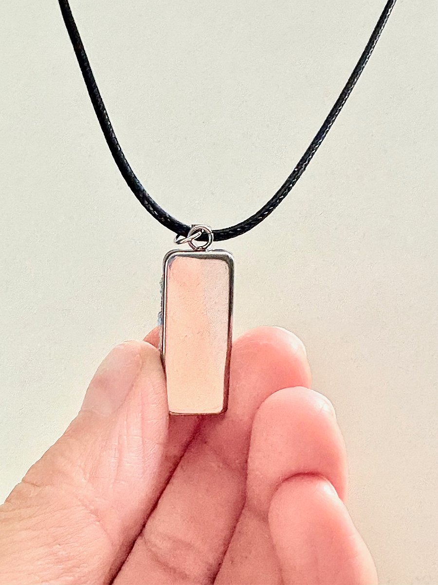 Ocean-Inspired Sea Glass Necklace | Rectangle Pendant | Monique Faella Designs™ | MFD-00023 product image (4)