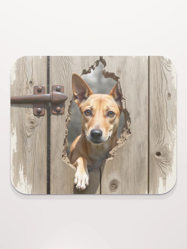 Rustic Wood Fence Peeker Mouse Pad product image (2)