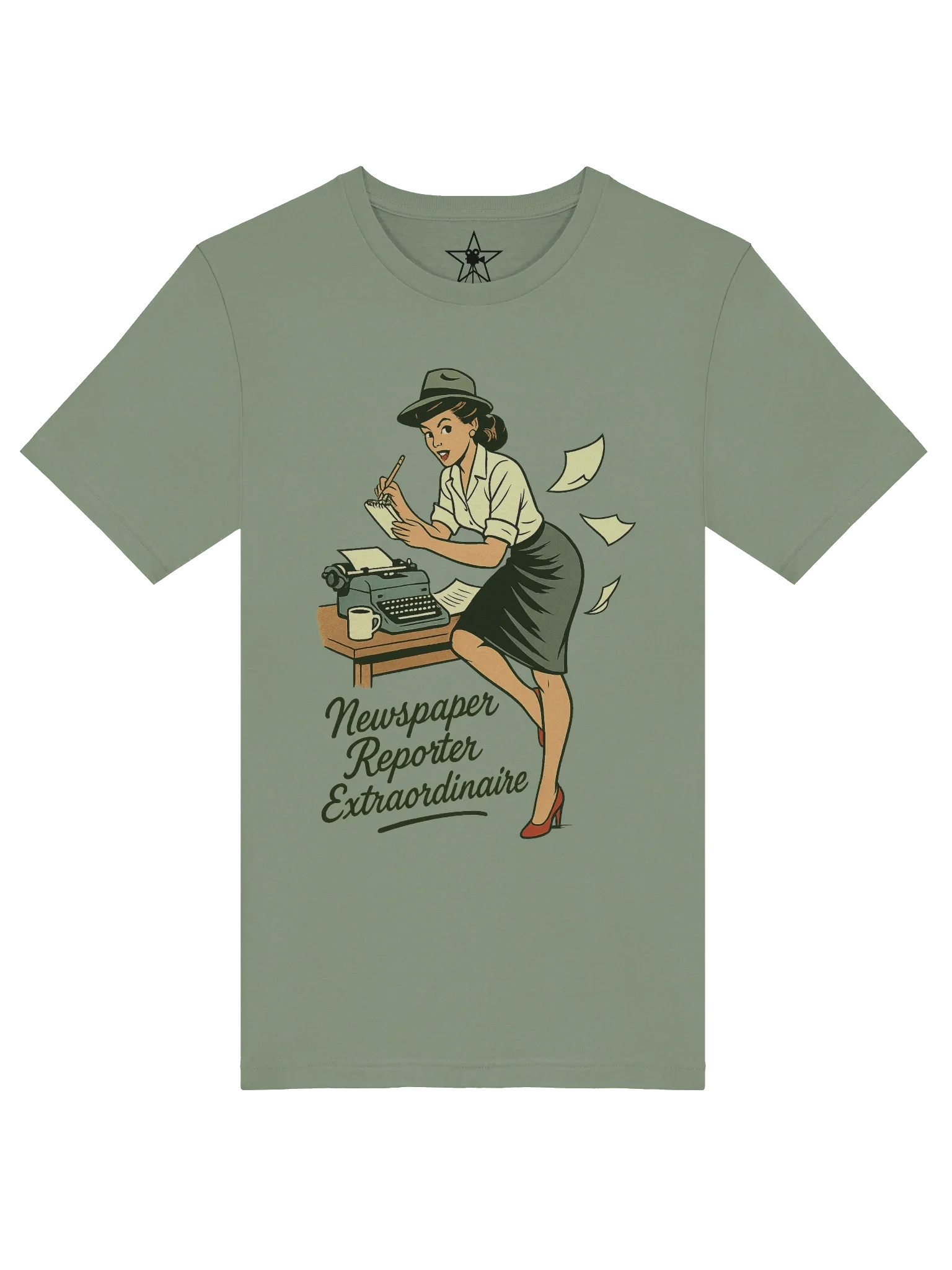 Newspaper Reporter Pin-up Girl 1940's Retro Concert Tee Fit Unisex T-Shirt product image (38)