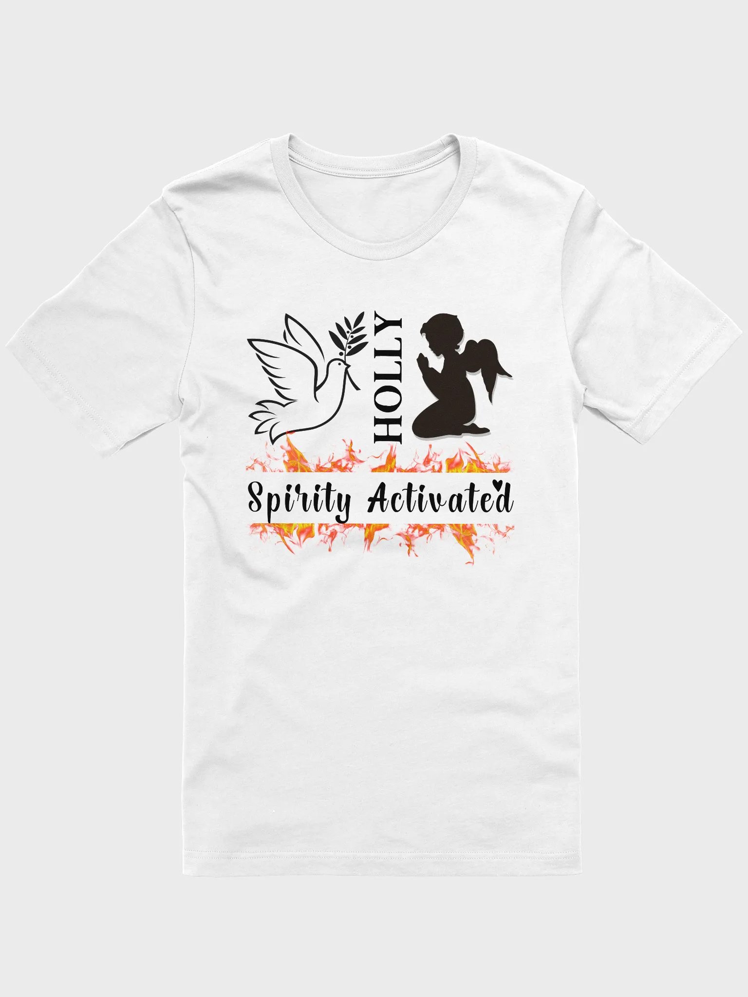Holly Spirit Activated, Christian Faith Bell a Canvas T-shirt - Light product image (3)
