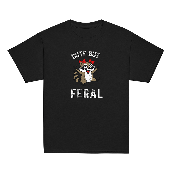 Cute But Feral Raccoon Youth Tee product image (3)