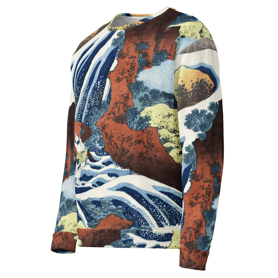 Yoshitsune Horse-Washing Falls All-Over Print Recycled Unisex Sweatshirt product image (7)