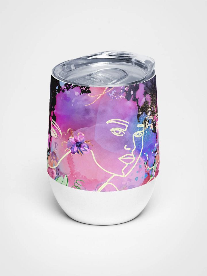Whimsical Faces Wine Tumbler for the pink ladies product image (1)