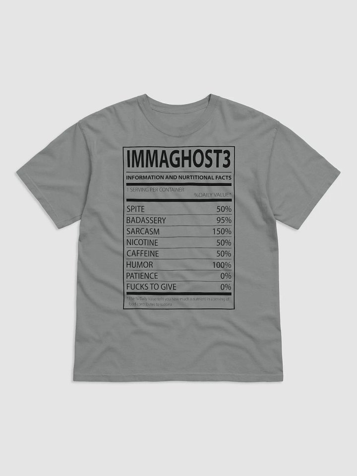 Copy of Ghost Nutritional Facts (Light Shirt) product image (1)