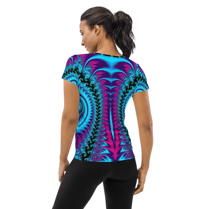 Fractal women's athletic tee - Frost-Fern Forest product image (2)