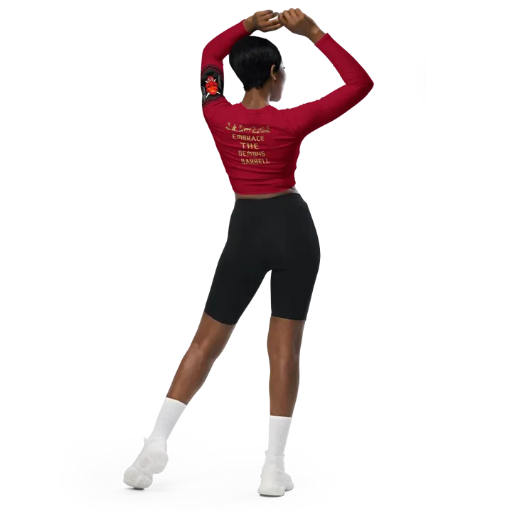 women oni crop top long sleeve (RED) product image (2)