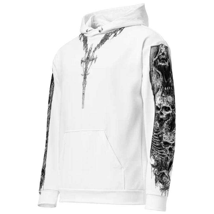 White Crusifix Chain Hoodie product image (2)