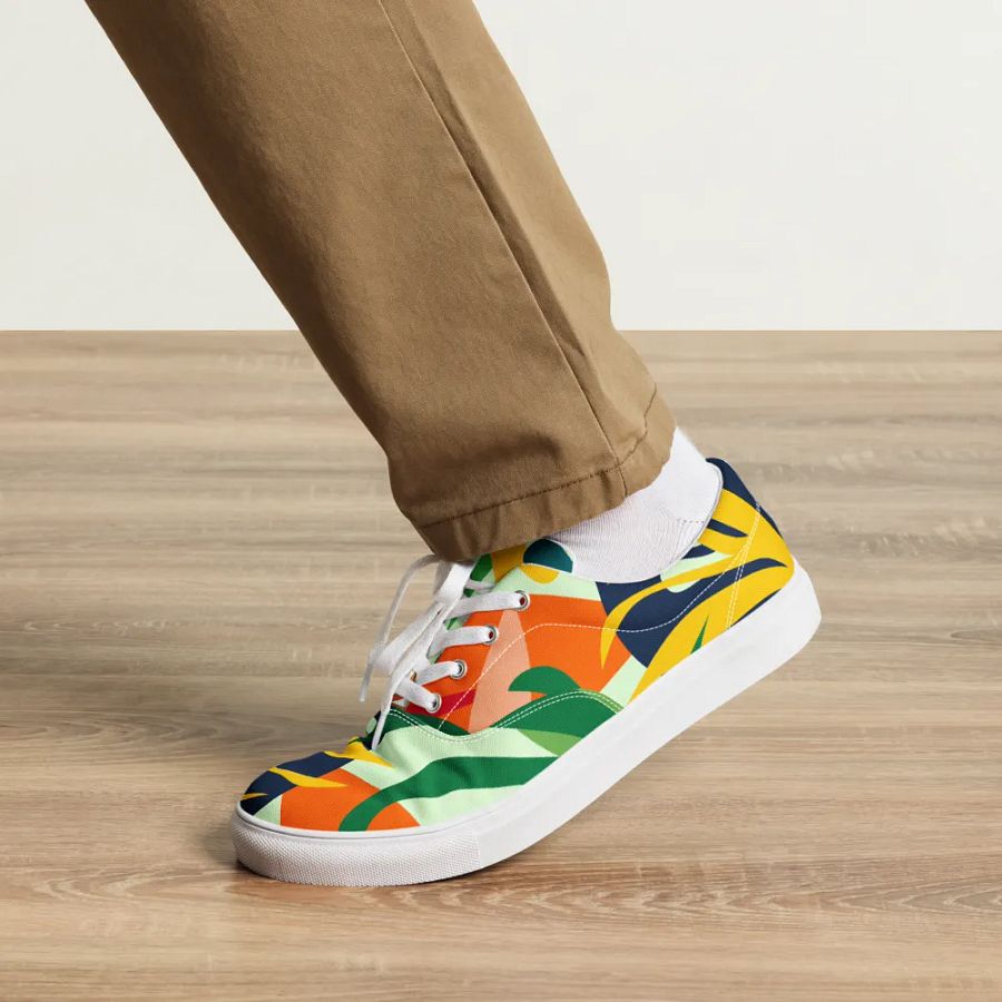 Summer Tropical Splash Men's Lace-Up Canvas Shoes product image (3)